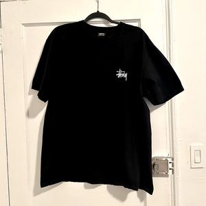 STUSSY - BASIC PIGMENT DYED T-SHIRT - Black - Men’s size Large - preowned